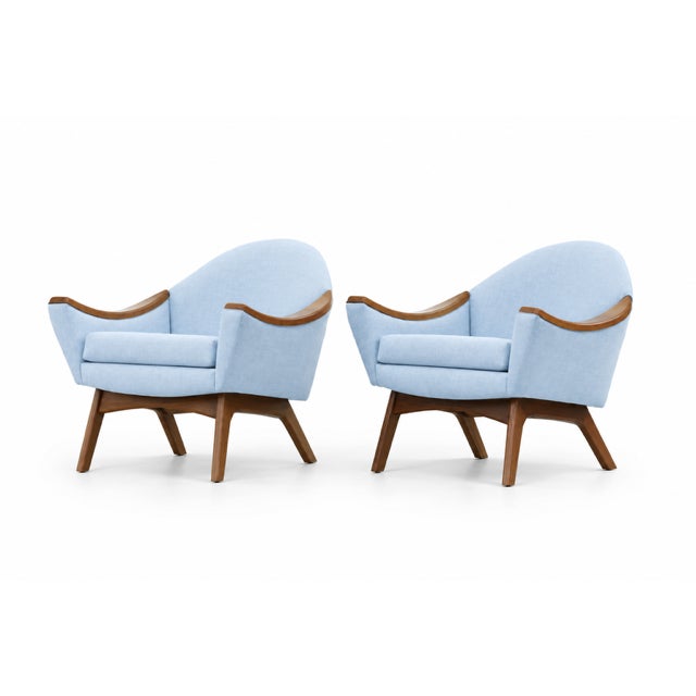 Mid-Century Modern Pair of Mid Century Adrian Pearsall Lounge Chairs Model 1806-C for Craft Associates- Pair For Sale - Image 3 of 4
