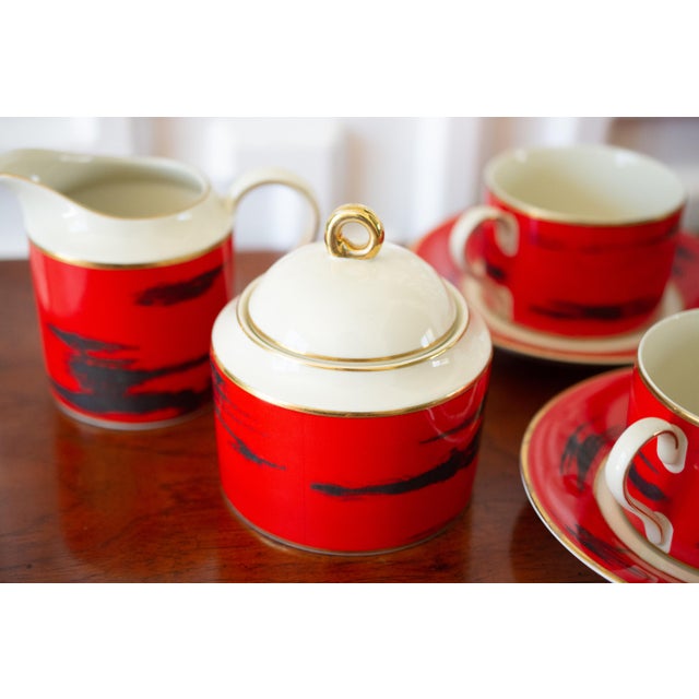 Ceramic 1980s Mikasa Negora Red China Coffee Set - 15 Pieces For Sale - Image 7 of 11
