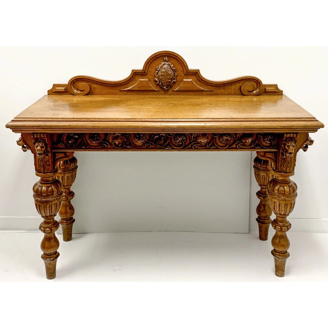 Early 20th Century Early English Carved Oak Sideboard / Console Table For Sale - Image 5 of 8