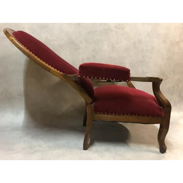 Wood Antique Lounge Chair For Sale - Image 7 of 9