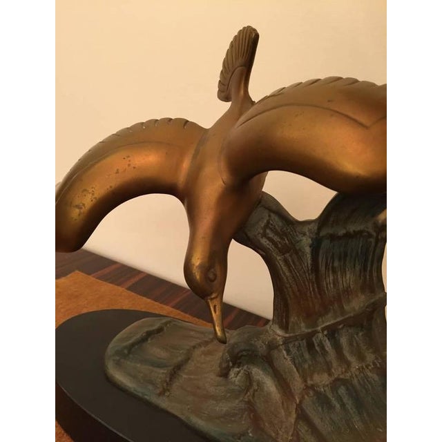 Art Deco 1940s French Art Deco Bronze Bird Sculpture For Sale - Image 3 of 10