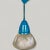 Industrial Bauhaus Factory Pendant Lamp in Blue Holophane Glass, 1920s For Sale - Image 9 of 9