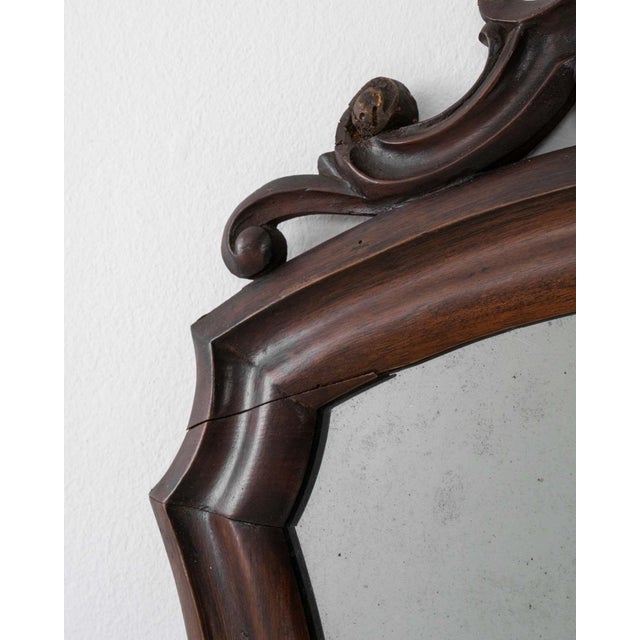 Wood 19th Century France Brown Wood Mirror For Sale - Image 7 of 10