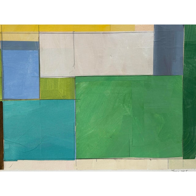 Painted paper mounted on heavy archival watercolor paper. Measures 11x15 inches. A half inch border is left to allow or...