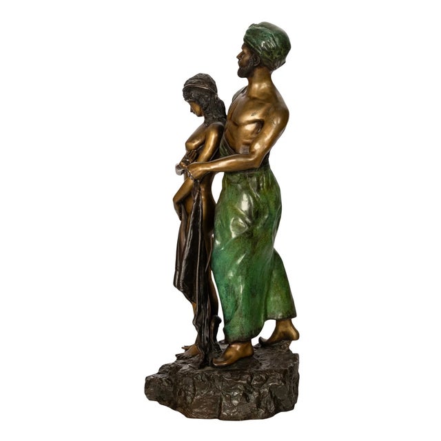 Metal 1910s Franz Bergmann Franz Bergmann Orientalist Arab Female Group Cold Painted Bronze Signed For Sale - Image 7 of 13