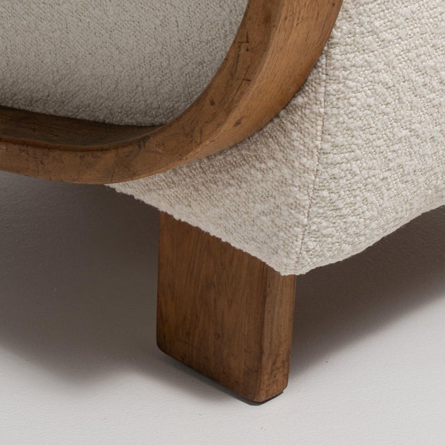 19th Century France Art Deco Cream Wood Armchair For Sale - Image 10 of 10