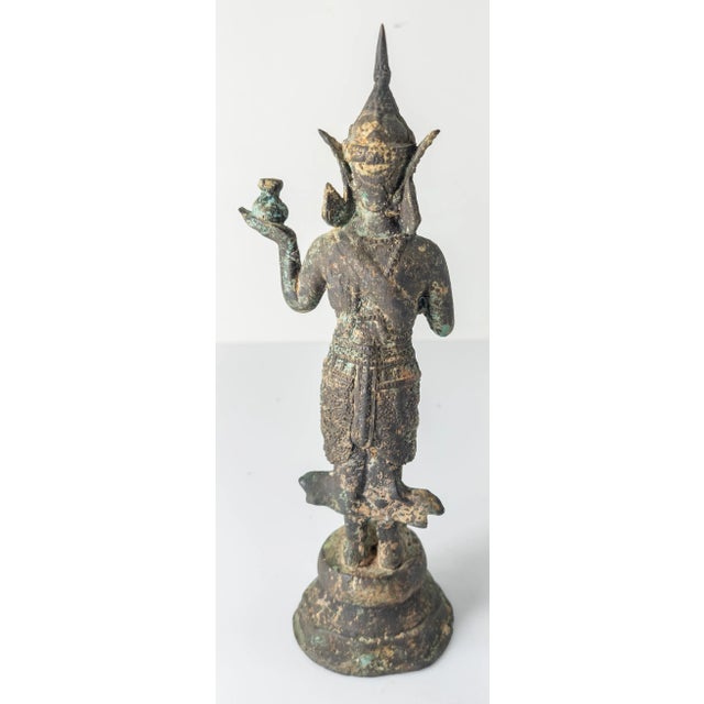 20th Century South East Asian Thai or Burmese Standing Buddha Figure For Sale - Image 4 of 9