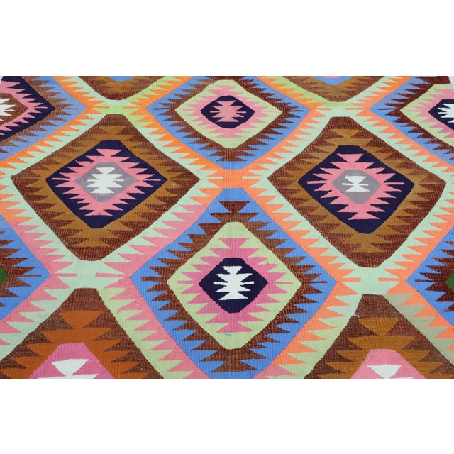 Vintage Turkish Kilim Rug-6’1’x7’5" For Sale - Image 4 of 13