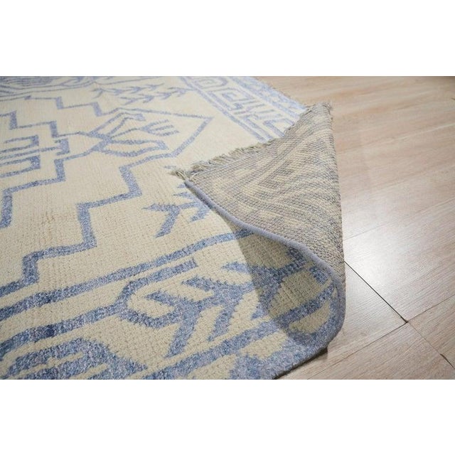 2010s 6x9 Ivory Hand-Knotted Wool Bamboo Silk Abstract Tree Motifist Design Carpet Rug For Sale - Image 5 of 7