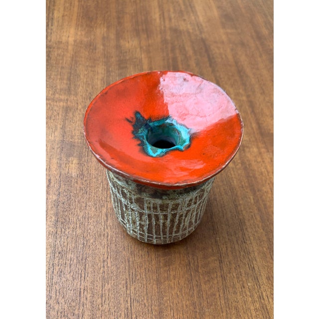 Mid-Century Modern German Studio Pottery Mushroom Vase from Hase Dietz Keramik, 1960s For Sale - Image 11 of 18