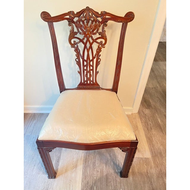 American 1950s Set of 10 Chippendale Chairs For Sale - Image 3 of 10