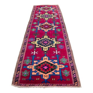 Multicolour Vintage Hallway Runner For Sale