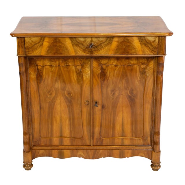 Brown 19th Century Biedermeier Walnut Half Cabinet For Sale - Image 8 of 8