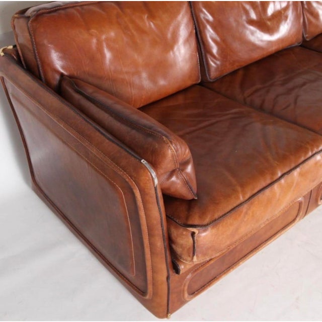 Animal Skin Vintage Three-Seater Leather Sofa from Roche Bobois, 1970s For Sale - Image 7 of 13