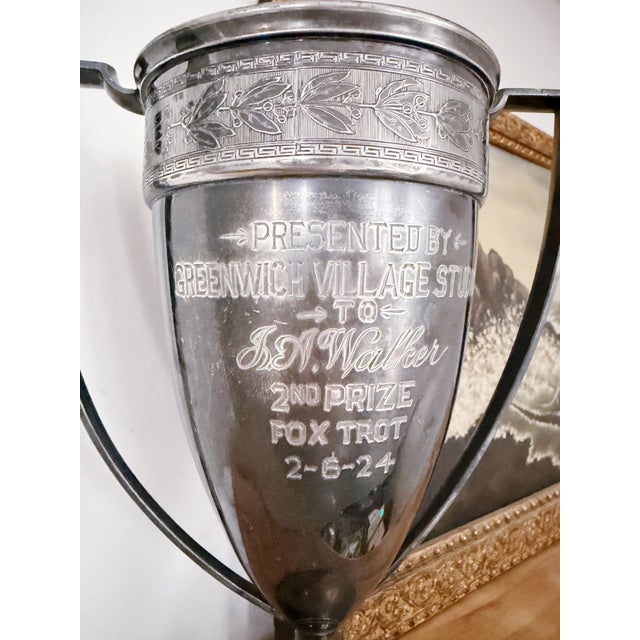 Art Deco 1924 Silver Plated Greenwich Village Foxtrot Trophy For Sale - Image 3 of 4