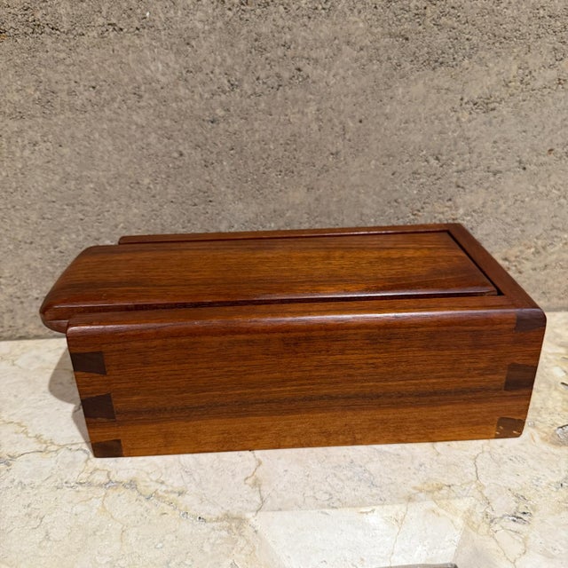 1960s 1960s Studio Art Walnut Wood Box Slide Open For Sale - Image 5 of 6