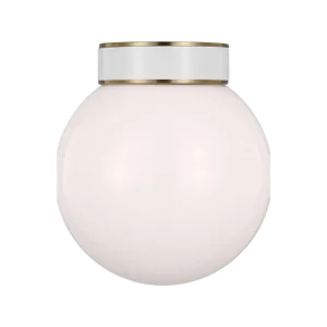 Kate Spade by Visual Comfort Studio Monroe Flush Mount, Burnished Brass, White