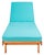 Newport Chaise Lounge Chair with Side Table, Natural/Aqua Cushion For Sale - Image 12 of 13