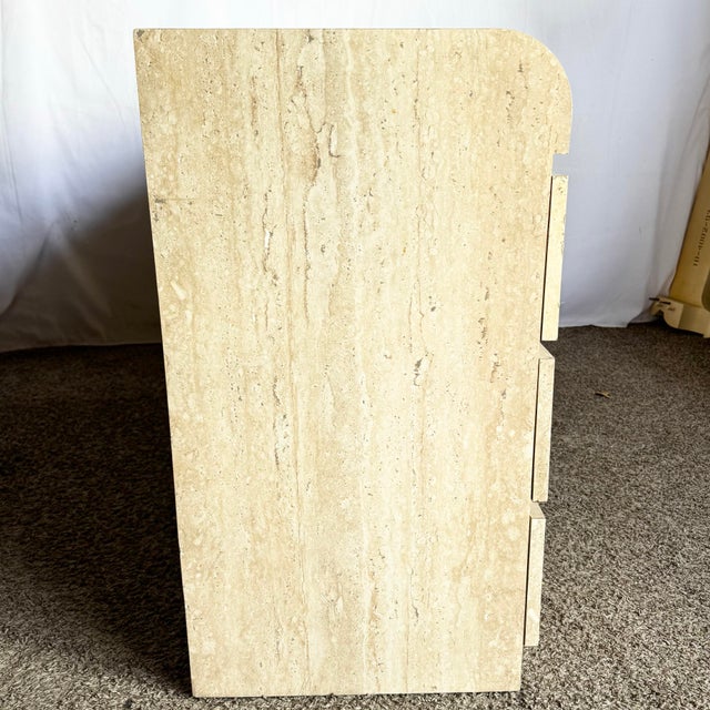 Postmodern Faux Travertine Laminate Waterfall Dresser For Sale In Miami - Image 6 of 8