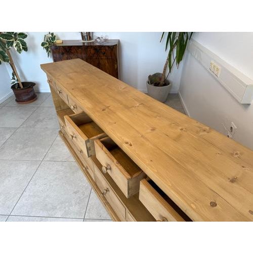 Rustic Chest of 12 Drawers in Oak For Sale - Image 11 of 14