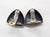 Silver Vintage Signed Napier Silvertone Ribbed Rounded Triangular Clip Earrings - 2 Pieces For Sale - Image 8 of 9
