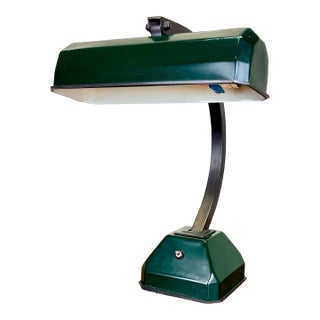 Vintage Art Deco Mid Century Modern Adjustable Desk Banker’s Lamp For Sale