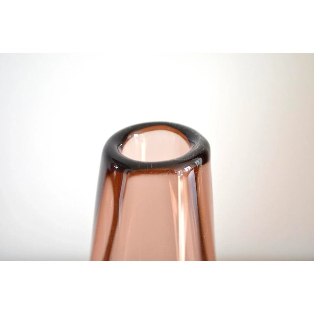 Brown Glass Vase by Josef Cvrček for Železnobrodské Sklo, 1960s For Sale - Image 8 of 9