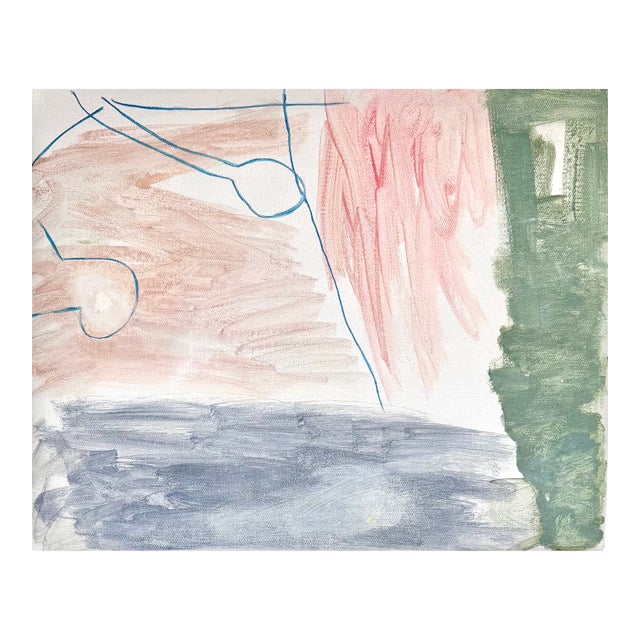 Abstract Acrylic Painting Pastel Modern Wall Art, Minimalist Abstract Canvas, Neutral Interior Art, Contemporary Home Decor For Sale