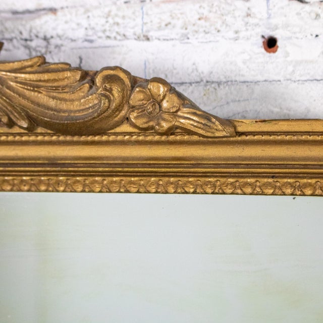 Early to Mid-20th Century Baroque or Rococo Style Wall Mirror With Carved Gilded Ornate Details For Sale - Image 12 of 18