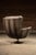 Greige MCM Tufted Leather Wingback Swivel Chair With Ottoman in Grey For Sale - Image 8 of 12