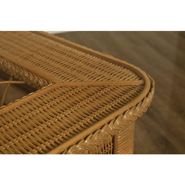 Lexington Henry Link Glass Top Wicker Dining Table For Sale - Image 10 of 18