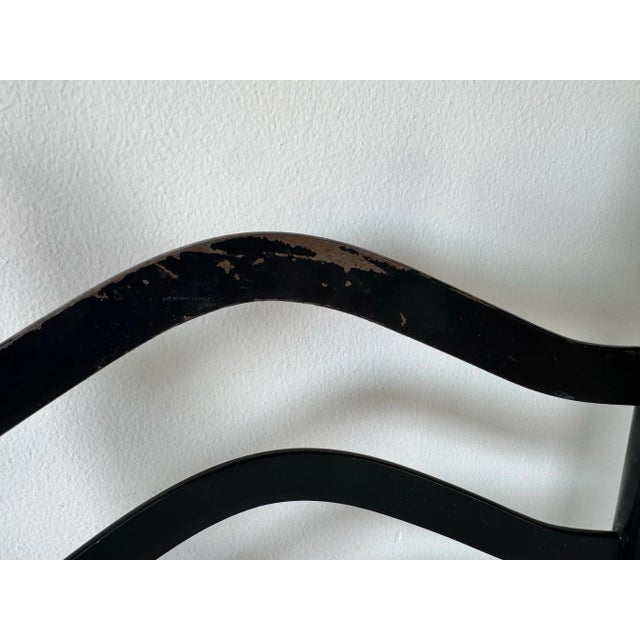 1970s Vintage Italian Gio Ponti-Style High Ladder Back Metal Dining Chairs With Brasset of 6/ Sold For Sale - Image 9 of 12