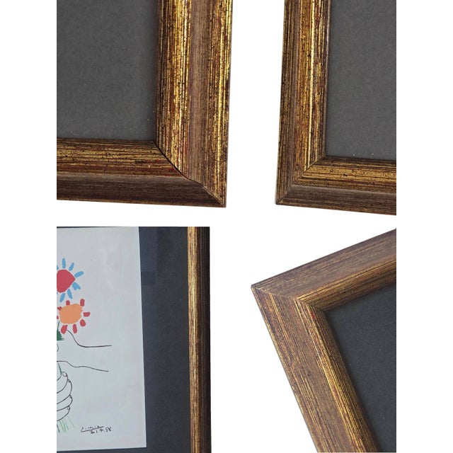 Vintage 1970s Framed Pablo Picasso Print, "Fleurs Et Main" For Sale - Image 9 of 10