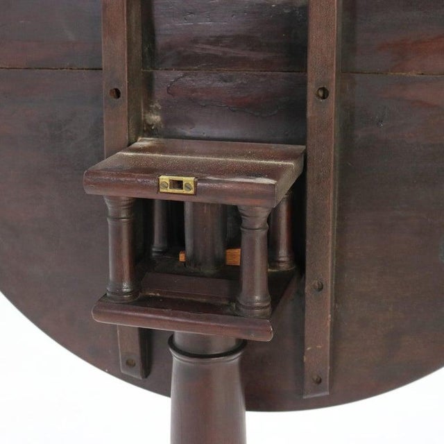 Antique Queen Anne Mahogany Dish Top Tilt Top Table With Bird Cage C1780 For Sale - Image 9 of 11