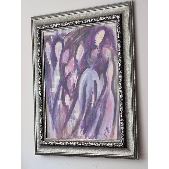 Contemporary Silver Embossed Frame 27"x30" For Sale - Image 10 of 12