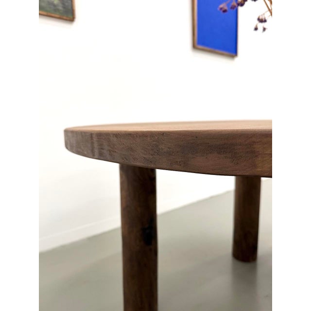 Constructivist Round Table in Walnut, 1950s For Sale - Image 18 of 18