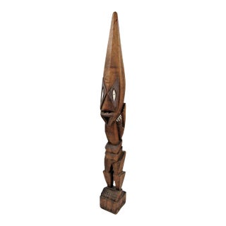 Antique West African Voodou Folk Art Hand-Carved Wooden Papa Legba Sculpture For Sale