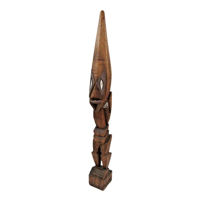 Antique West African Voodou Folk Art Hand-Carved Wooden Papa Legba Sculpture For Sale