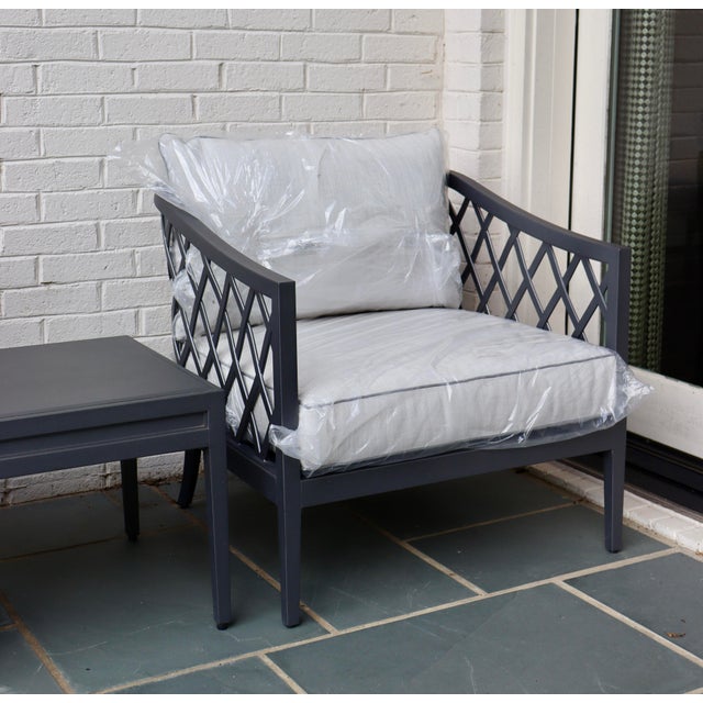 Greystone Cast Aluminum Lounge Chairs from Restoration Hardware. The set includes two chairs with brand new (in packaging)...