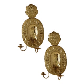 Mid-Century Swedish Brass Double Arm Sconces, 1945s, Set of 2 For Sale
