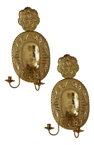Mid-Century Swedish Brass Double Arm Sconces, 1945s, Set of 2