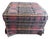 Vintage Taylor King Artisans Custom Jewel Plaid Skirted Ottoman on Brass Casters (1996) For Sale