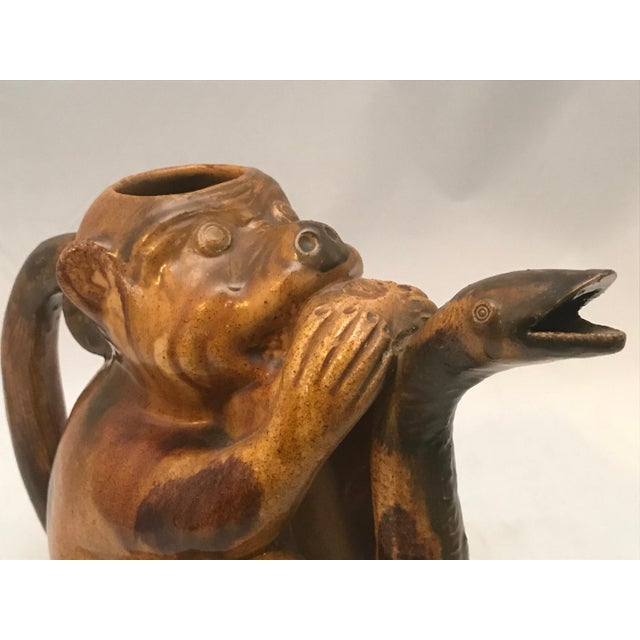 Ceramic Antique Majolica Monkey & Snake Teapot, c. 1890 For Sale - Image 7 of 10