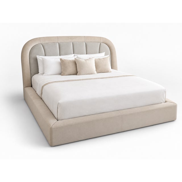 Contemporary Bentley Home 4-Piece King Bedroom Suite – Berkeley Bed, Pair of Harold Nightstands & Harold Chest For Sale - Image 3 of 14