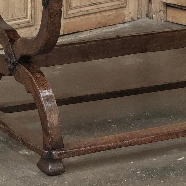 Wood 18th Century Spanish Oak Trestle Table ~ Console ~ Library Table For Sale - Image 7 of 18