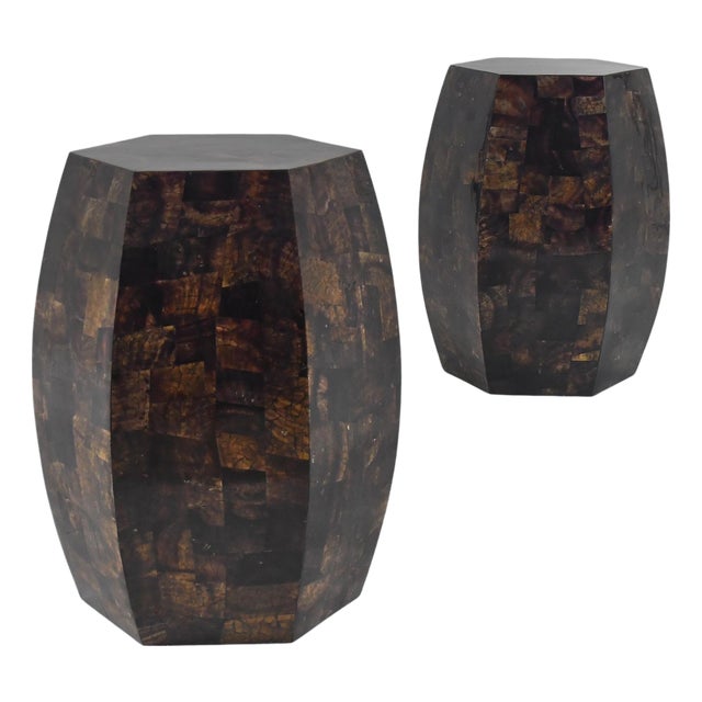 Pair of Tessellated Penshell Side Tables by Maitland Smith For Sale