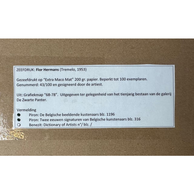 Plastic Flor Hermans, Untitled, 1960s, Signed Screen Print, Framed For Sale - Image 7 of 13