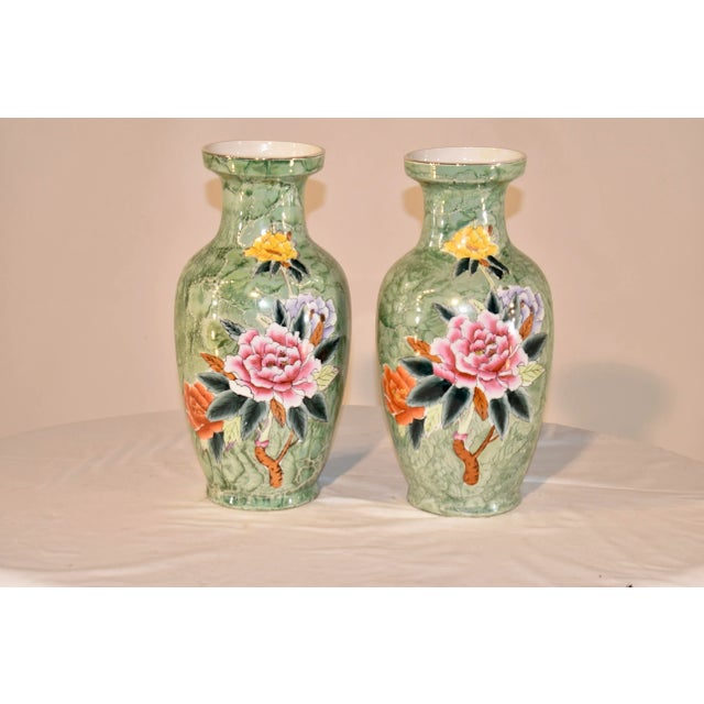 Ceramic Pair of Asian Vases, C. 1930 For Sale - Image 7 of 7