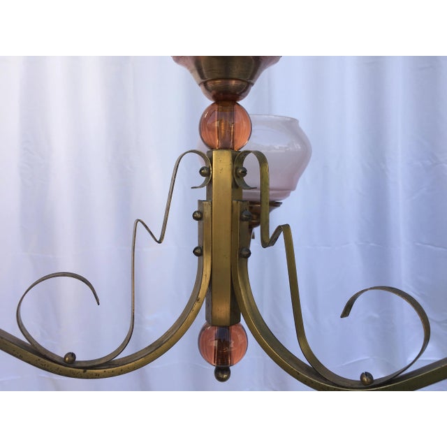 Art Deco Chandelier, 1950s For Sale - Image 3 of 17