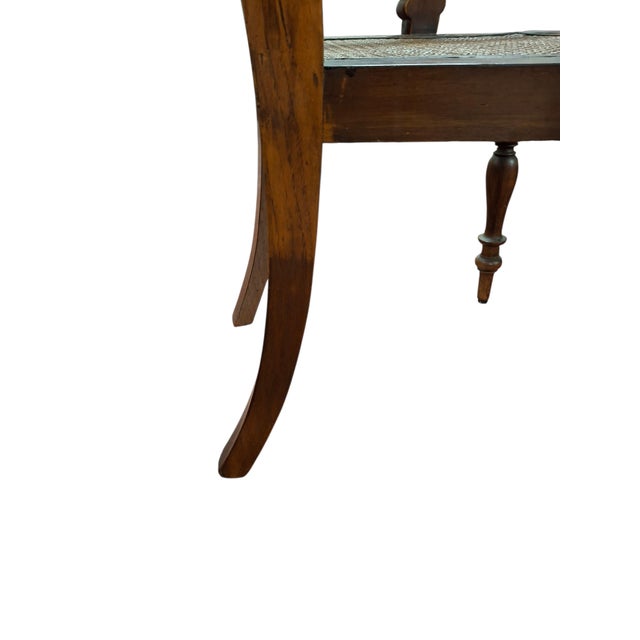 Pair of Caned & Carved Wood Arm Chairs For Sale - Image 12 of 18